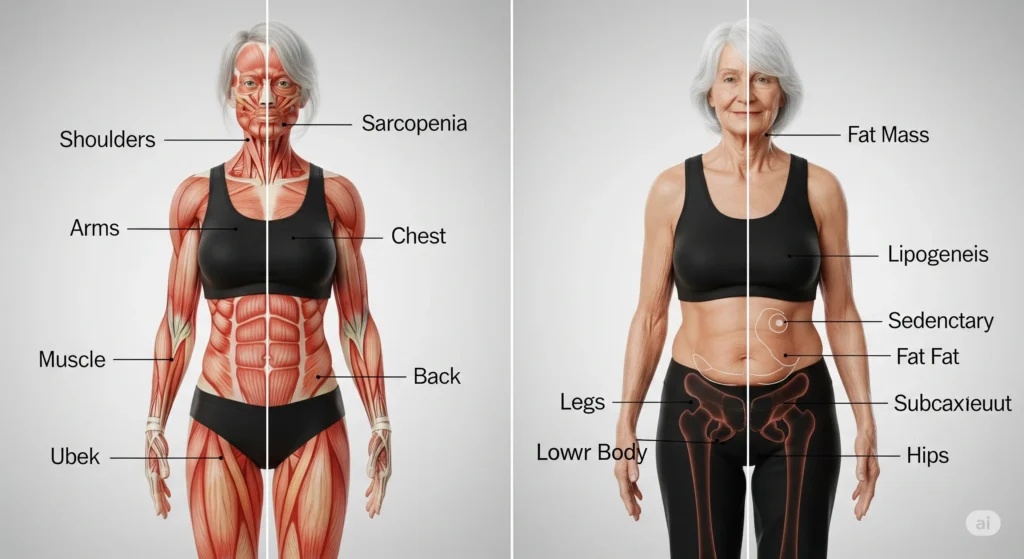 Body composition changes from appetite loss in menopause