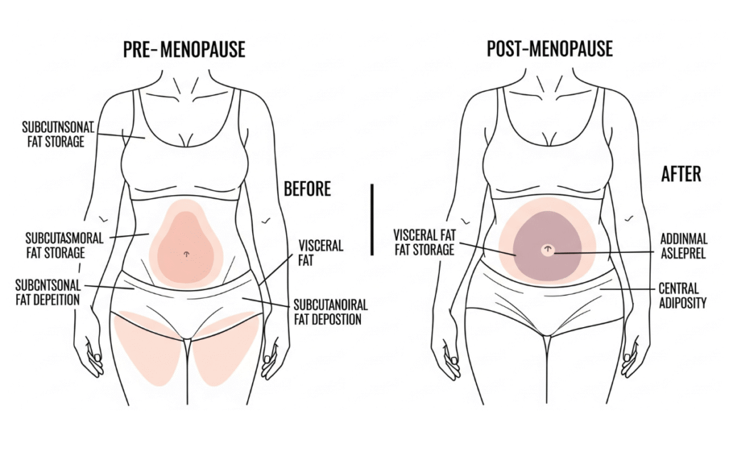 Fat distribution changes in women over 40 before and after menopause with testosterone therapy