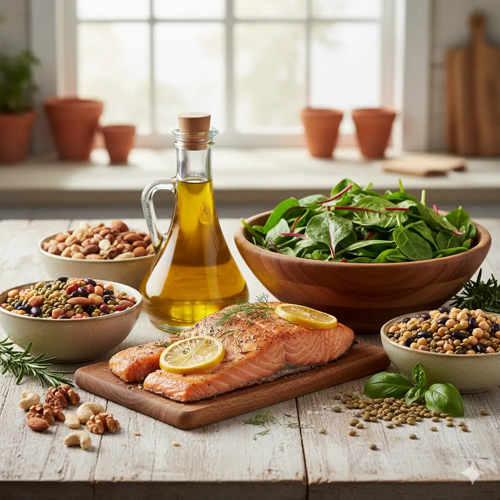 Mediterranean diet menopause weight loss plan with healthy fats