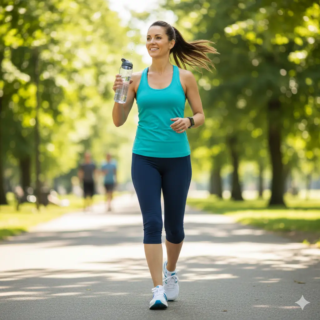 Strength training women over 40 paired with aerobic exercise like brisk walking for recovery