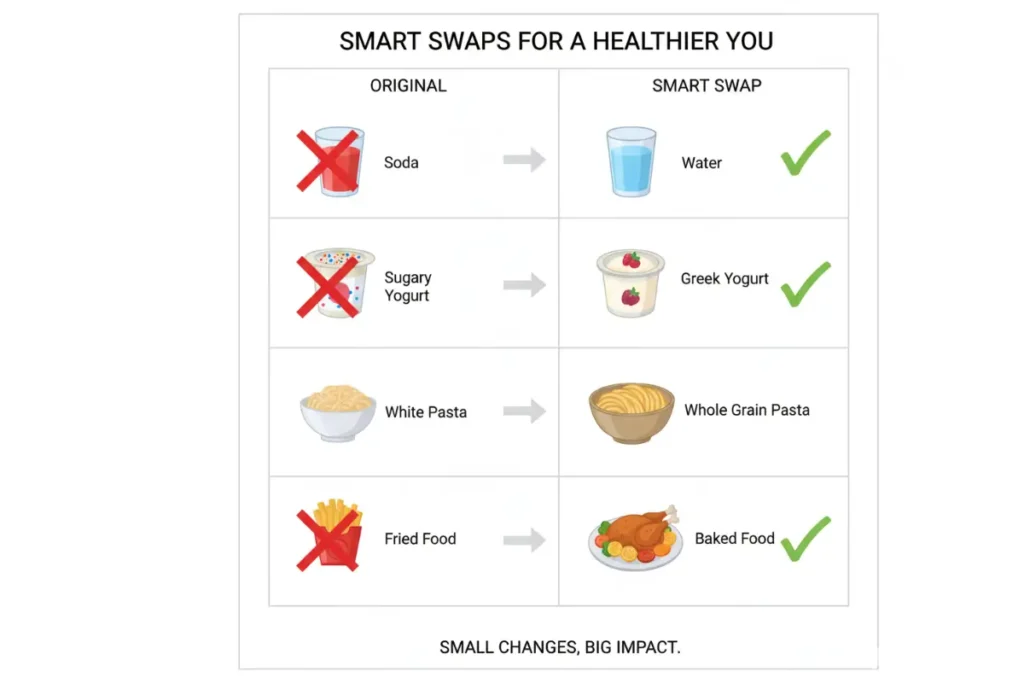 Healthy food swaps that make a diet plan for women over 40 easier to follow