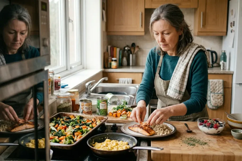 Balanced meal for weight loss after menopause with diabetes and better blood sugar control