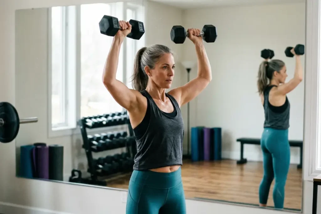 Regular exercise and strength training to manage menopause weight gain after 40