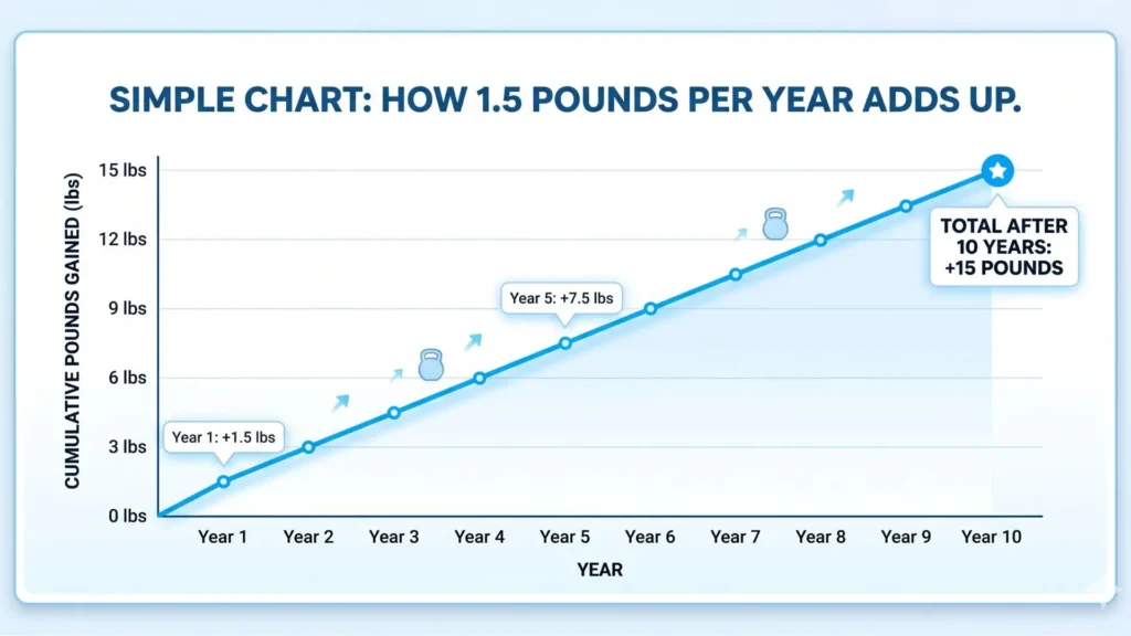 average menopause weight gain chart